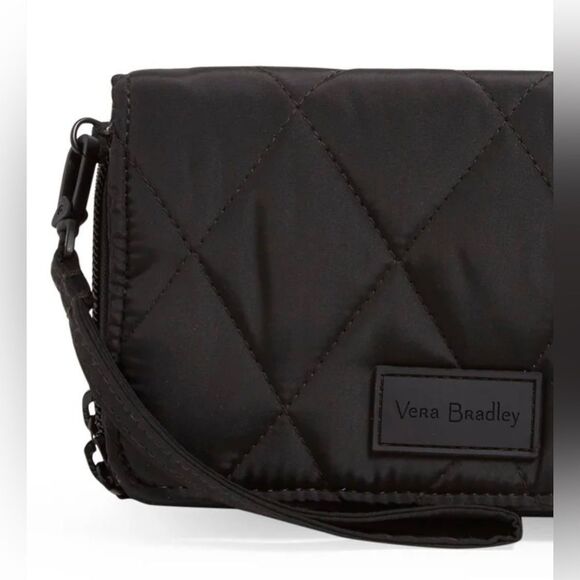 Vera Bradley RFID 3 in 1 Black Ultralight Quilted Water Repellent Crossbody Bag - Picture 8 of 17